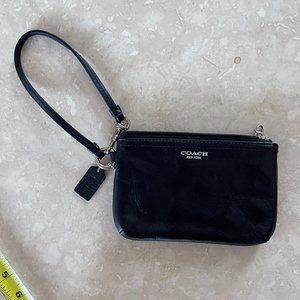 Coach Black Leather Wristlet Wallet